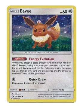 Pokemon Sun and Moon (Base Set) 101/149 Eevee (Cosmo Holo) - Pokémon - FashionsVida
