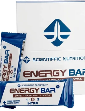 Caja energy bar 35g dtil avellana cacao 12 uds barritas energéticas (UNICA) - Scientiffic Nutrition - FashionsVida