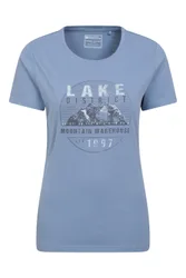 Lake District Printed Womens T-Shirt - Dark Blue - Dark Blue - Size: 16