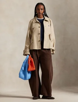 Chaqueta de mujer de sarga de algodón con caballo bordado - Polo Ralph Lauren - FashionsVida