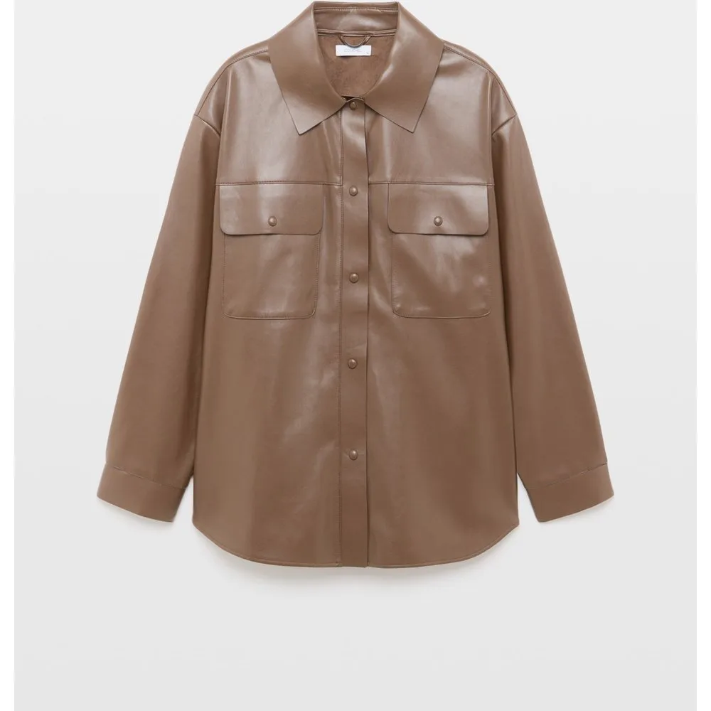 Sobrecamisa de mujer con efecto polipiel - Couchel - FashionsVida