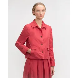 Sobrecamisa de mujer corta con cuello camisero