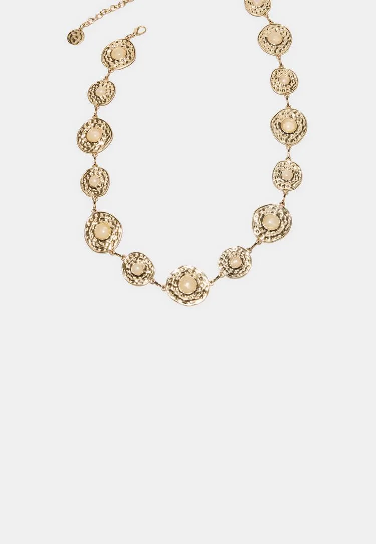 Bicolor Metallgürtel Goldfarben M - Stradivarius - FashionsVida