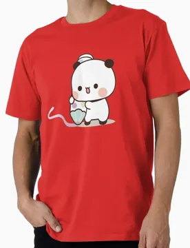 Bubu drawing with a really big pencil Gift t shirt ‌kawaii‌ Panda Bear Cartoon Graphic tee Cute Y2K Clothes All size Tee S-6XL - Aliexpress - FashionsVida