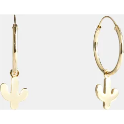 Pendientes de aro Essential Gold Cáctus de