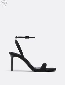 Weites Bein. Sandalen mit feinem Absatz SCHWARZ 39