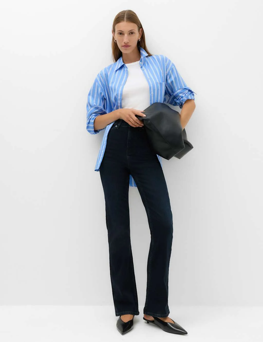 Eva High Rise Bootcut Jeans Blue/Black female - M&S - FashionsVida