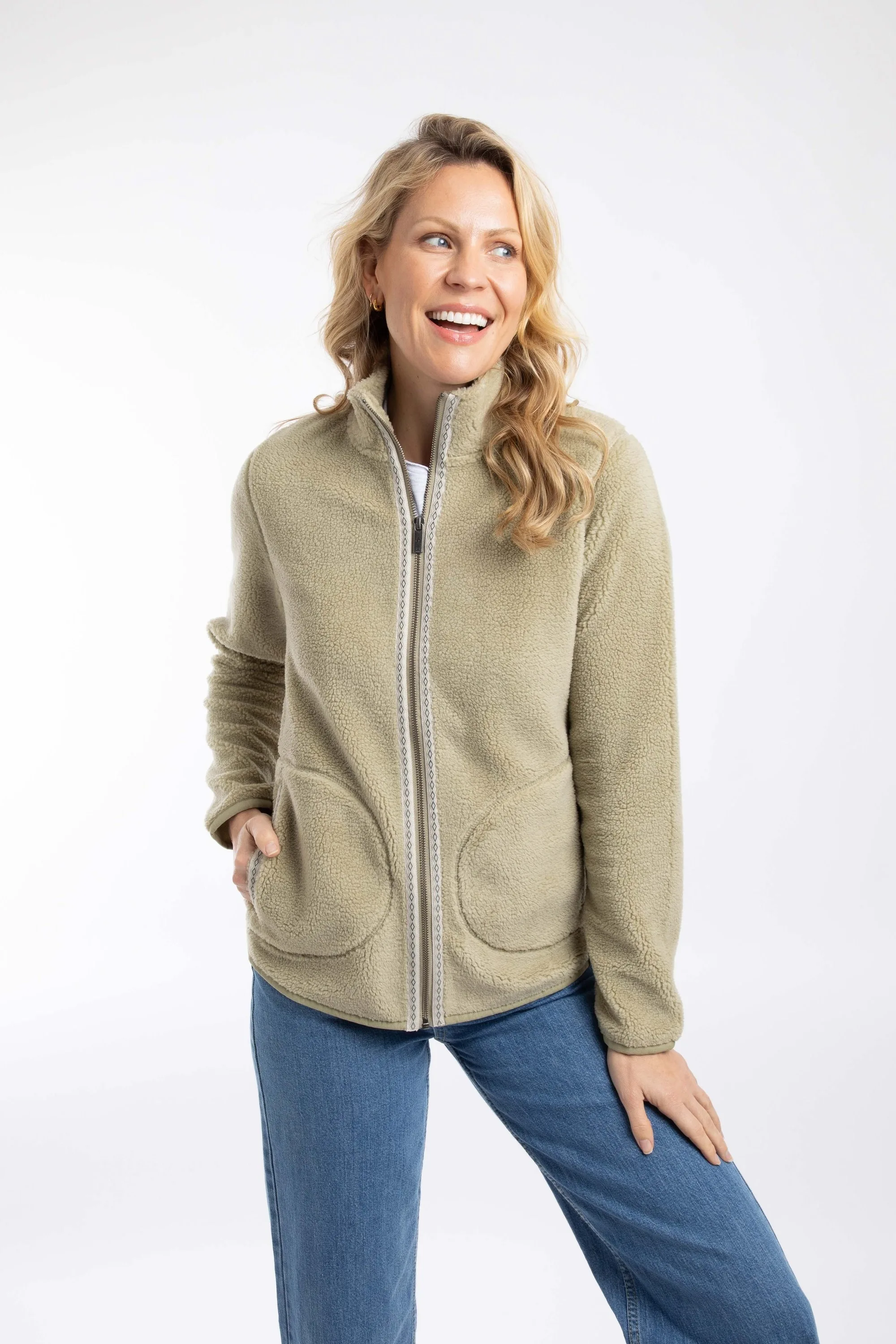 Lucille Womens Lightweight Full Zip Borg Fleece - - Size: 22 - Weird Fish - FashionsVida