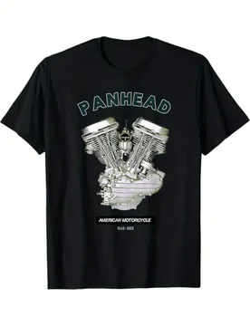 Vintage PanHead Motorcycle-Inspired-Retro V-Twin Engine Design -100% cotton O-neck short sleeve casual printed men's T-shirt - Aliexpress - FashionsVida