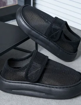 Men's Breathable Mesh Slippers Summer Non Slip Platform Slides Adjustable Hook & Loop Casual Indoor Outdoor Shoes Man size 46-47 - Aliexpress - FashionsVida