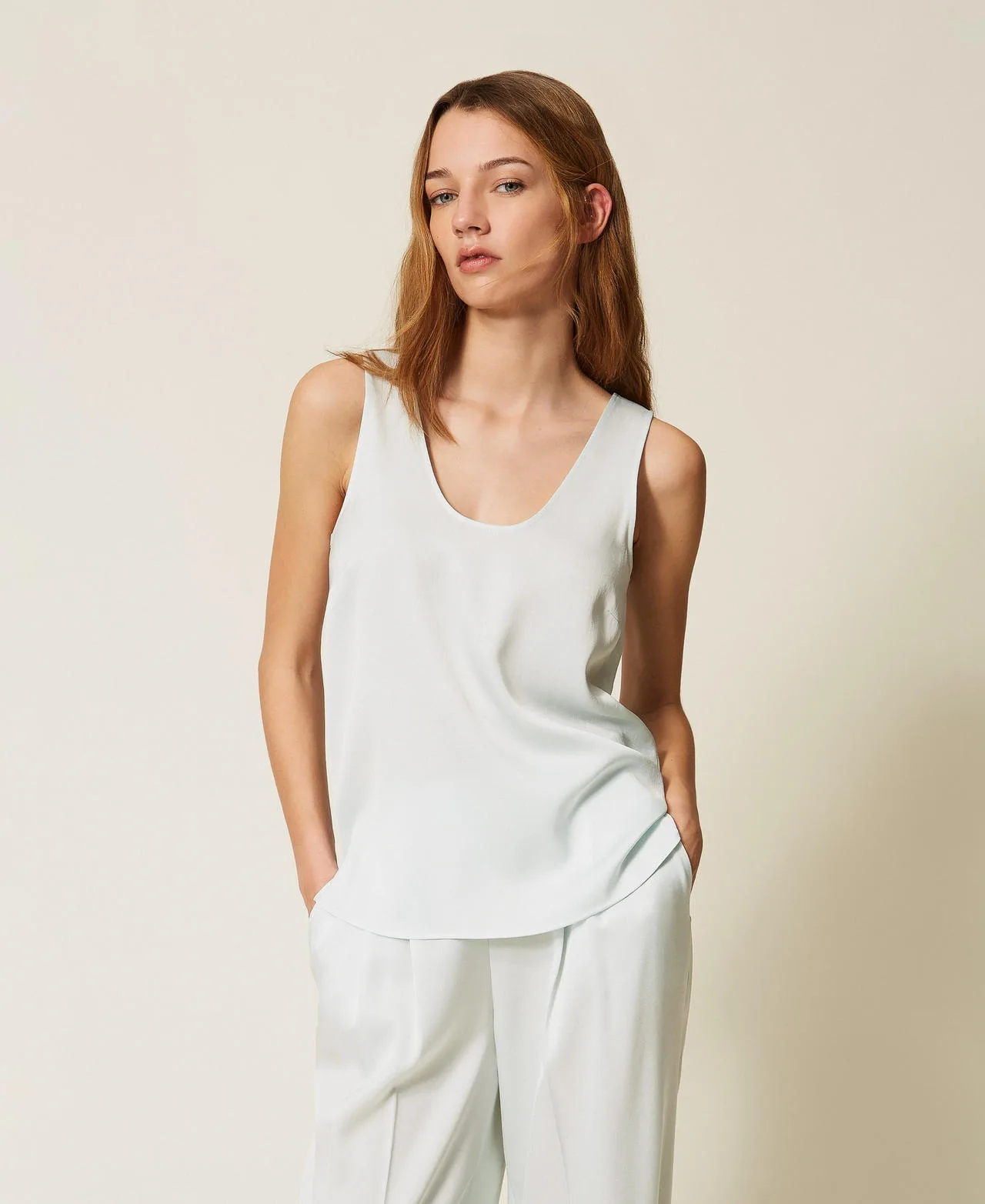 Twinset Top en satin - TWINSET - FashionsVida