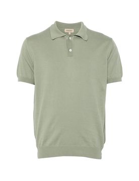 Wool-Blend? No-Cotton Button-Front Ribbed Polo Shirt