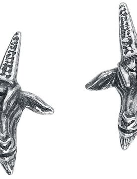 Gothic Ohrstecker-Set - Baphomet Studs - für Damen - silberfarben - Frauen - female