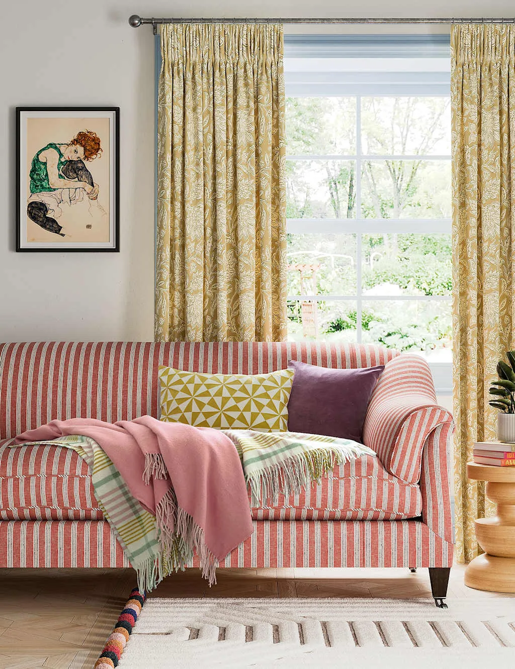 Wool Blend Checked Throw Multi - LAND & SHORE - FashionsVida