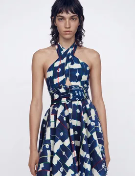 Robe dos nu courte Stella Jean BLUE L female - Desigual - FashionsVida