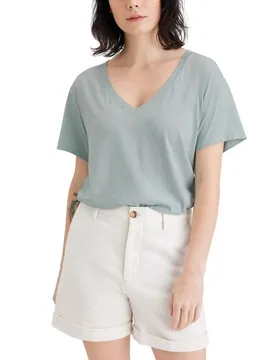 Maglietta A Maniche Corte Con Collo A V Deep Harbor Gray S - Dockers - FashionsVida
