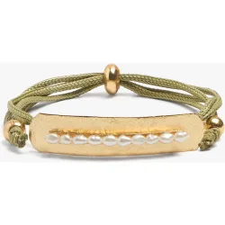 Pulsera de cordón ajustable con barra rígida