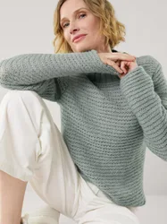 KERO Alpaka-Pullover, noch offen: Größenlauf, Farbe Grün, 46, Damen