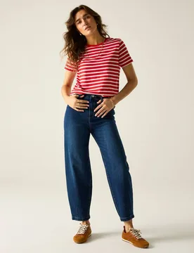 Bayletta Short Sleeved Stripe T-Shirt - Light Red - Size: 16 - Regatta - FashionsVida