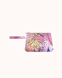 Pochette mare piccola fucsia a stampa ali di farfalla con manico da polso
