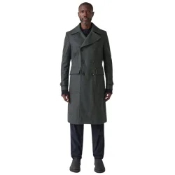 Mens Dark Charcoal Milford Peacoat - Male - Grey - UK 40