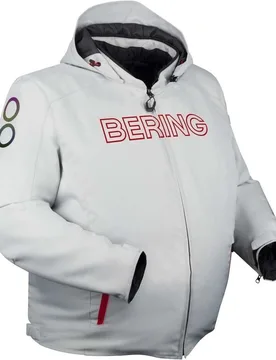 Giubbotto Moto WARWICK King Size Chiaro Grigio Rosso taglia 4XL - Bering - FashionsVida