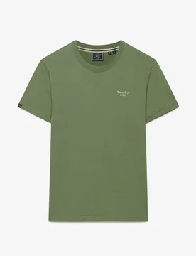 Superdry Herren Essential Serif Logo T-shirt Schmale Passform Khaki - Größe: L - 29.99 - FashionsVida
