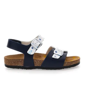 Sandali blu con cinturini stampati e plantare preformato 257A066SR 30 - PITTARELLO BIO - FashionsVida