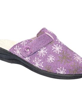 Hausschuh-Pantolette mit Wolle „Eva" lila 41 Damen