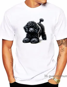 Black Poodle Puppy Animal Printed Tshirt Men Kawaii Dog Lover T Shirt Homme Harajuku Shirt Summer Fashion T-Shirt - Aliexpress - FashionsVida