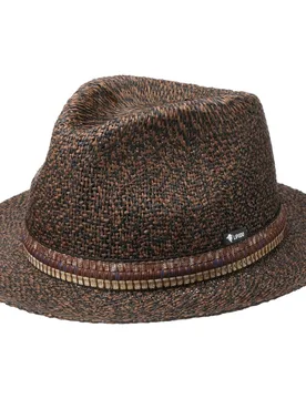 Janston Twotone Straw Hat by - brown-black - Female - Size: S (54-55 cm) - Lipodo - FashionsVida