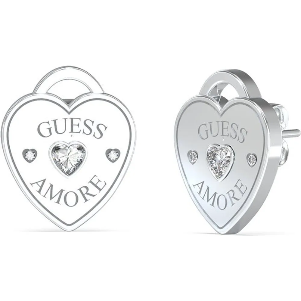 Pendientes amore de acero plateado - Guess - FashionsVida