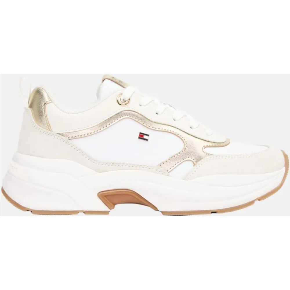 Zapatilla dorada mujer con bandera TH - Tommy Hilfiger - FashionsVida