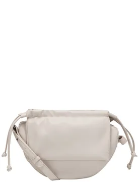 Womens Amanta Ruched Cross Body Bag - Off-White Pu - One Size - Claudia Canova - FashionsVida