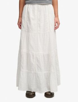 Para mujer. W7210412A Falda Tiered Maxi roto (M), Casual, Algodón
