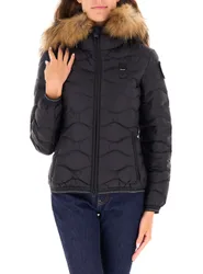 Piumino con pelliccia NERO S