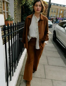 Pantalón de poliéster liso de mujer - Couchel - FashionsVida