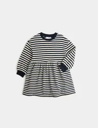 Cotton Rich Cosy Striped Dress (2-8 Yrs) Neutral female