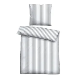 Jersey Bettwäsche Längsstreifen grau, 1x 135x200 cm + 1x 80x80 cm