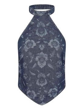 Pinko Urlo top light denim allover