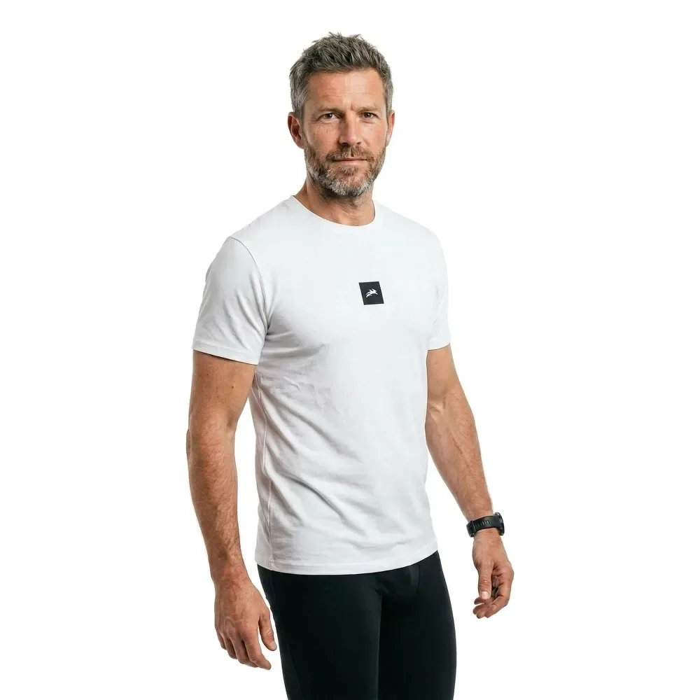Logo Short Sleeve T-shirt White L Men - Zhik - FashionsVida