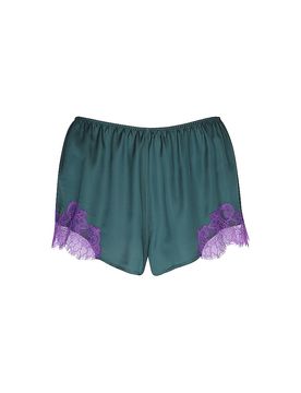 Pyjamashorts POETRY LUXURY mystic jade dunkelgrün XS damen