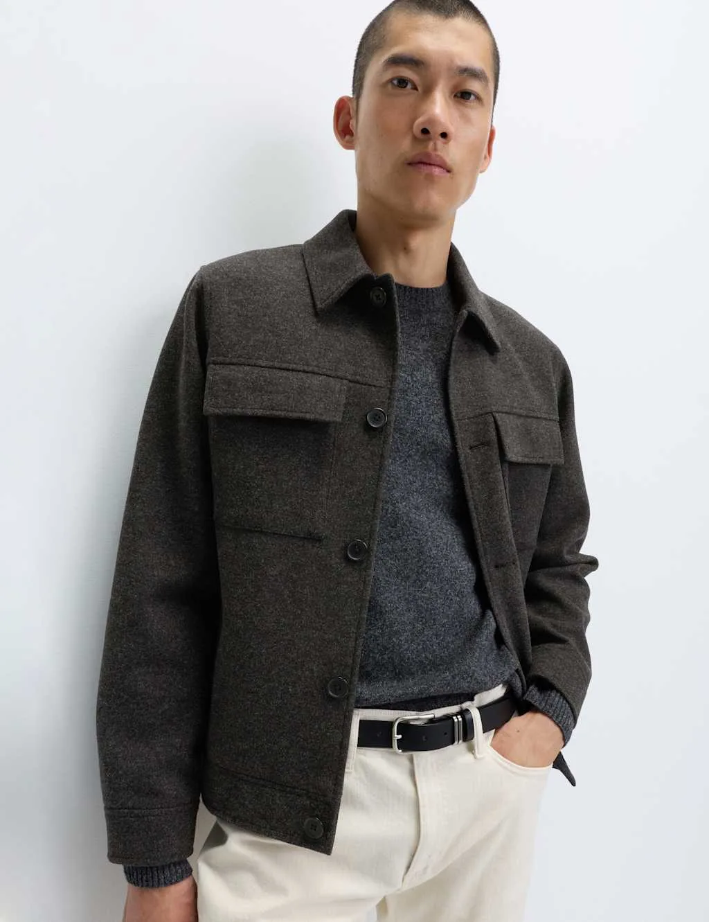 M&S Short Jacket Charcoal male - M&S - FashionsVida