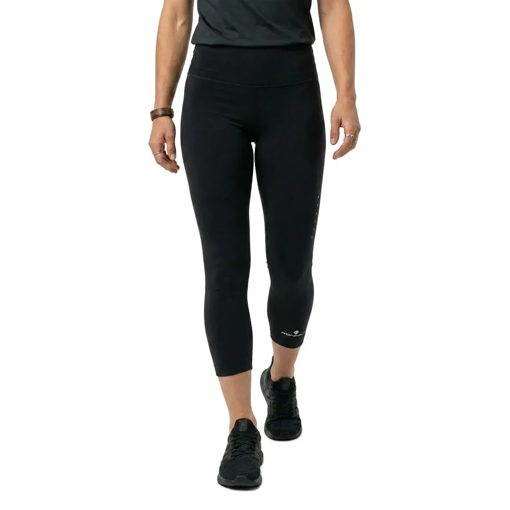 Core Crop Leggings Black / Bright White 36 Women - Ronhill - FashionsVida