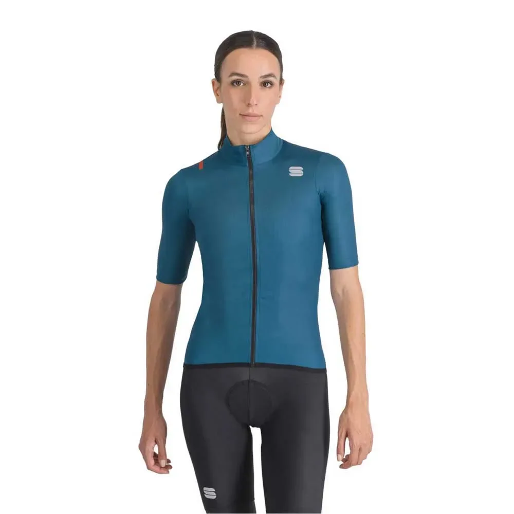 Giacca A Maniche Corte Fiandre Light Teal Blue - Sportful - FashionsVida
