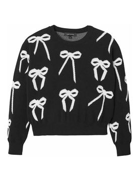 Maglione jacquard con fiocco