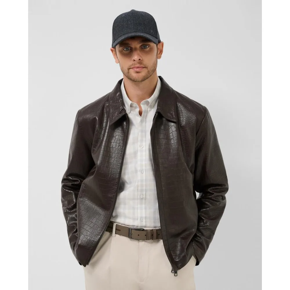 Cazadora de piel de hombre grabado cocodrilo - Roberto Verino - FashionsVida