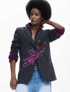 Blazer combinée capuche, , Noir, XS
