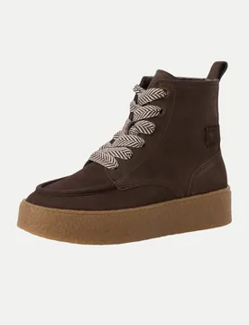Lederstiefel mit Schnürung Braun 37 - Tamaris - FashionsVida