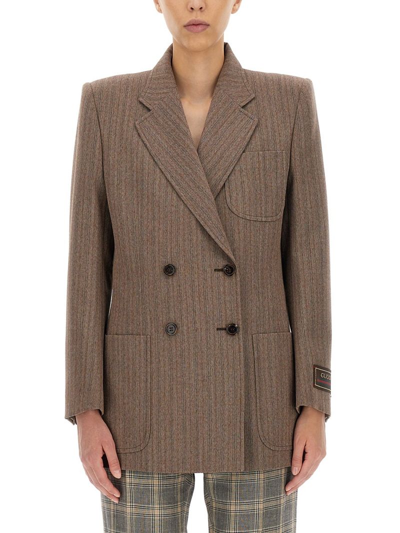 Herringbone Wool Jacket for Women